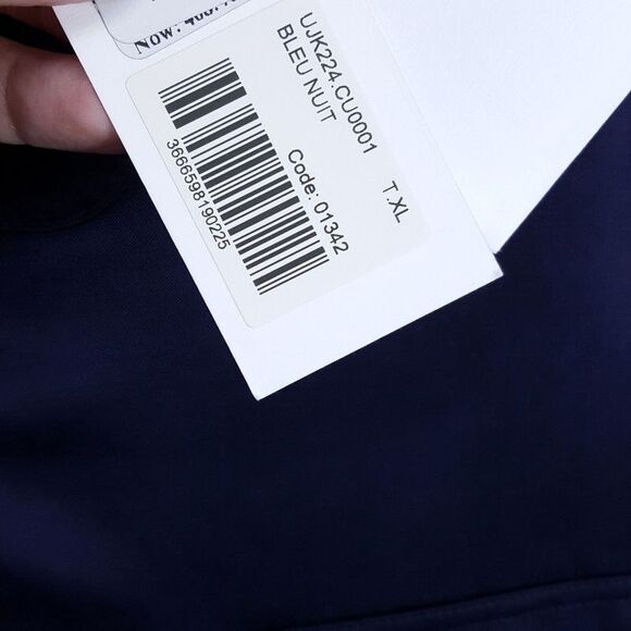 AMI ALEXANDRE MATTIUSSI Shirt Mens XL Navy Satin Button Up Oversized Wool - Picture 7 of 10